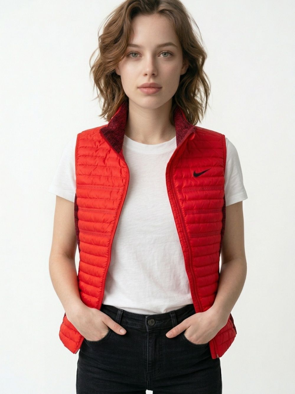 NIKE GOLF | Bright Red Aeroloft Quilted Sleeveless Vest Women’s Size Small